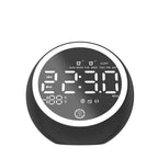 Cyboris Smart Dual-Alarm Speaker with Bluetooth 5.0, FM Radio, and LED Mirrored Bedside Sleep Light—Multifunctional