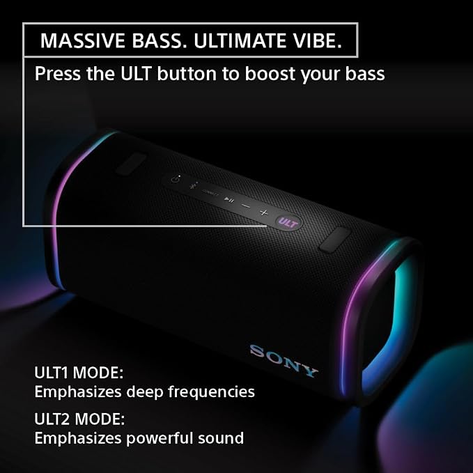 Sony ULT Field 5 Wireless Portable Bluetooth Speaker, IP67 Waterproof, and