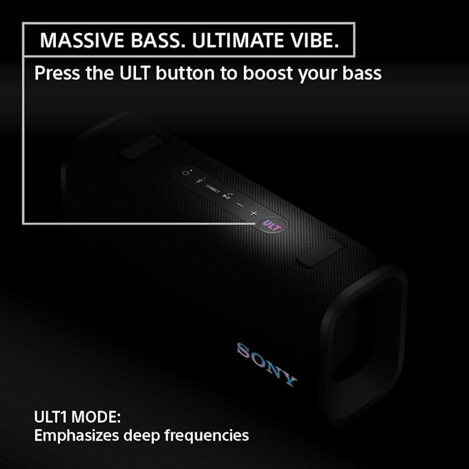 Sony ULT Field 3 Wireless Portable Bluetooth Speaker, IP67 Waterproof, and