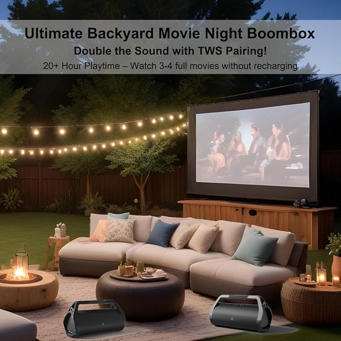 Portable Waterproof Speaker Bluetooth 5.3, Rugged 120W Loud Outdoor Boombox