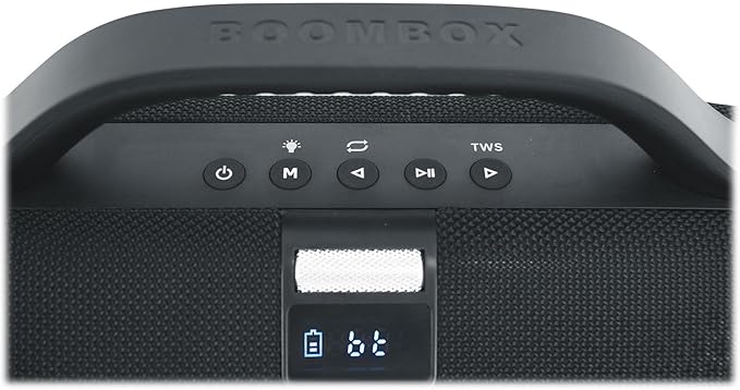 Rockville SONIC-50L Portable Bluetooth Speaker, 50W Stereo Sound, Dual LED Rings