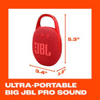JBL Clip 5 - Ultra-Portable, Waterproof & Dustproof Bluetooth Speaker, Big Pro