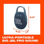 JBL Clip 5 - Ultra-Portable, Waterproof & Dustproof Bluetooth Speaker, Big Pro