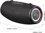 ZEALOT 80W Portable Bluetooth Speaker, Stereo Sound