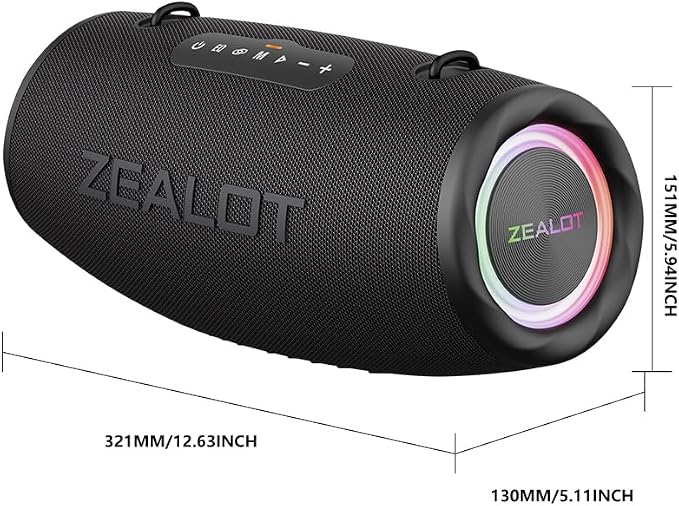 ZEALOT 80W Portable Bluetooth Speaker, Stereo Sound