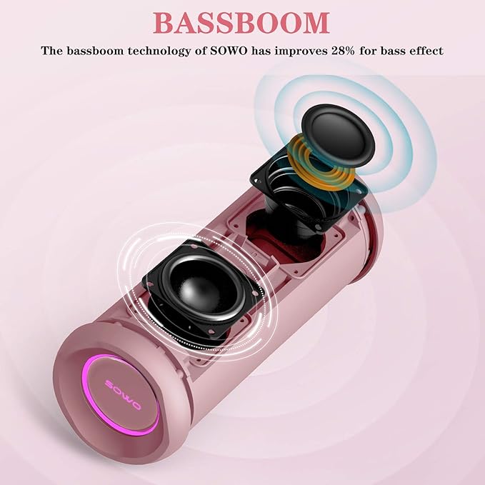 SOWO Outdoor Wireless Portable Bluetooth Speaker, IPX7 Waterproof Speaker