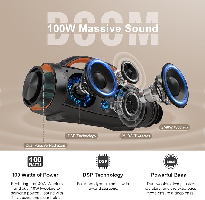 DOSS Extreme Boom+ Outdoor Bluetooth Speaker