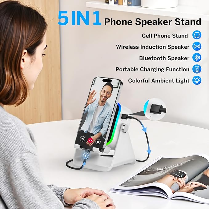 Wireless Induction Speaker 5-in-1 Bluetooth Speaker
