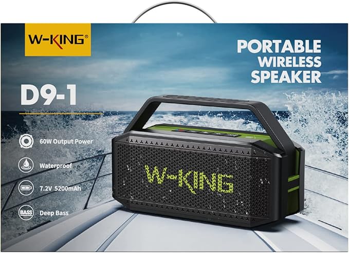 W-KING Portable Loud Bluetooth Speaker, 100W Max Waterproof Outdoor Speakers