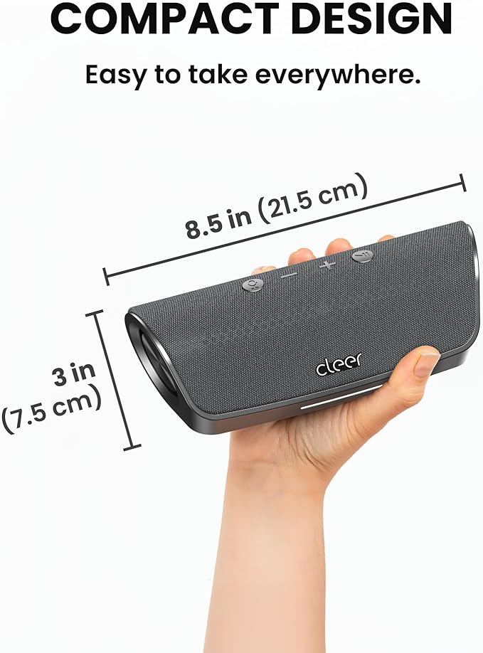 Cleer Scene Wireless Bluetooth Speaker, Stereo Wireless Pairing, Waterproof IPX7