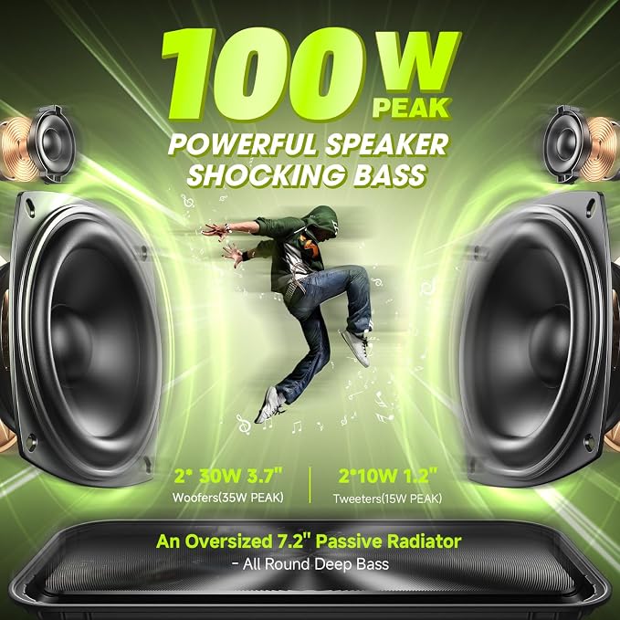W-KING Portable Loud Bluetooth Speaker Wireless, 100W Max IPX6 Waterproof