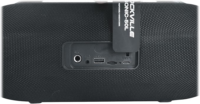 Rockville SONIC-50L Portable Bluetooth Speaker, 50W Stereo Sound, Dual LED Rings