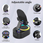 Wireless Induction Audio Bluetooth Speaker 5in1 Phone Holder Emergency
