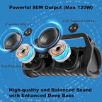 Portable Waterproof Speaker Bluetooth 5.3, Rugged 120W Loud Outdoor Boombox