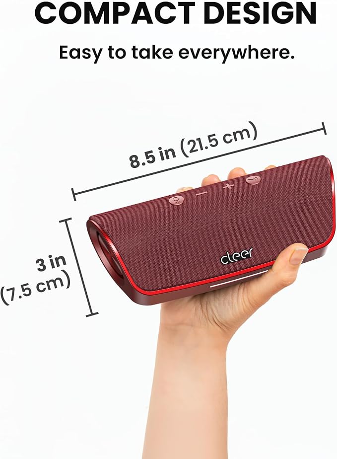 Cleer Scene Wireless Bluetooth Speaker, Stereo Wireless Pairing, Waterproof IPX7