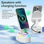 Wireless Induction Audio Bluetooth Speaker 5in1 Phone Holder Emergency