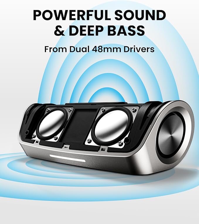 Cleer Scene Wireless Bluetooth Speaker, Stereo Wireless Pairing, Waterproof IPX7