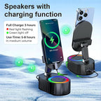 Wireless Induction Audio Bluetooth Speaker 5in1 Phone Holder Emergency