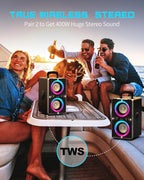 Bluetooth Speaker, 200W Loud Stereo
