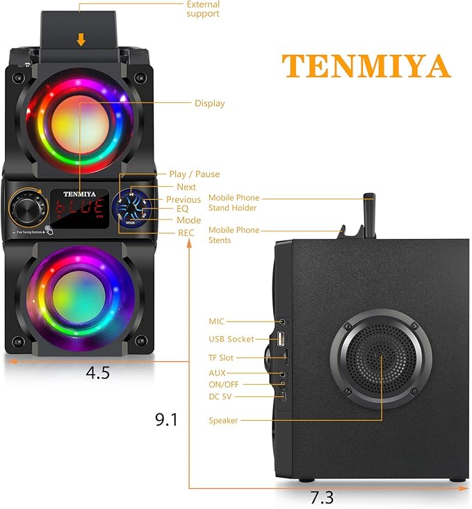 Bluetooth Speaker, 40W Portable Wireless Speaker