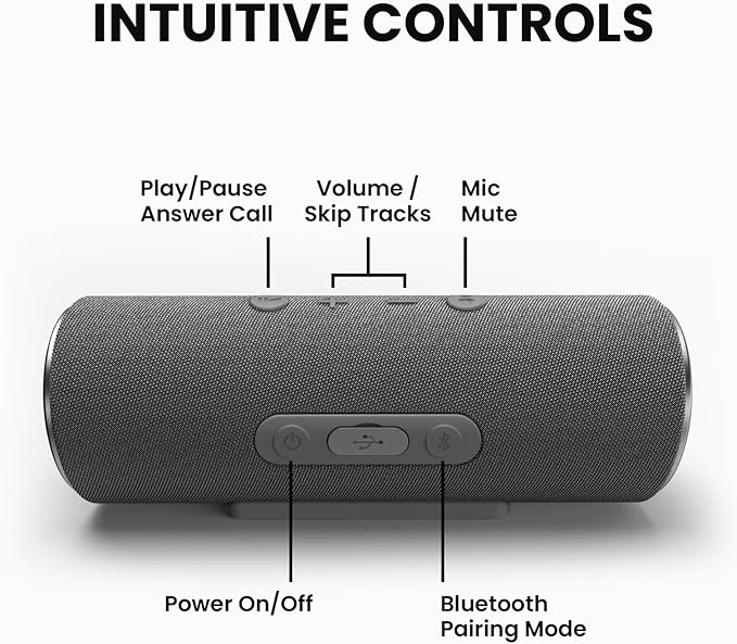 Cleer Scene Wireless Bluetooth Speaker, Stereo Wireless Pairing, Waterproof IPX7