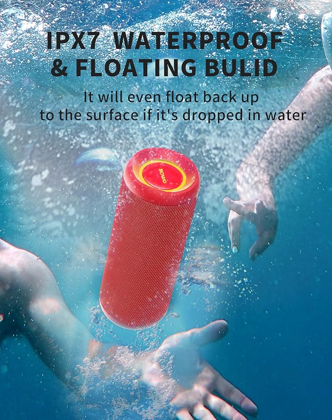 SOWO Portable Bluetooth Speaker, Waterproof IPX7, 25W Loud Wirelss Speaker