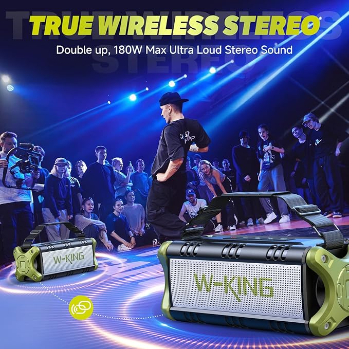 W-KING Bluetooth Speaker, 90W Max Portable Loud Speakers Wireless, IPX6