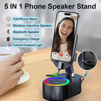 Wireless Induction Audio Bluetooth Speaker 5in1 Phone Holder Emergency