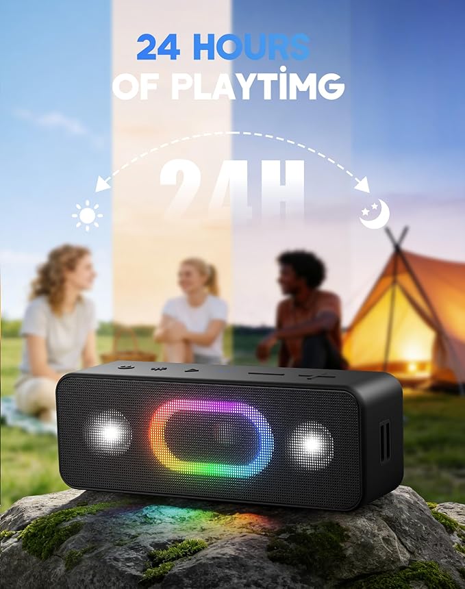 OHAYO Bluetooth Speaker, Wireless Portable Outdoor Speakers, Bold Sound and