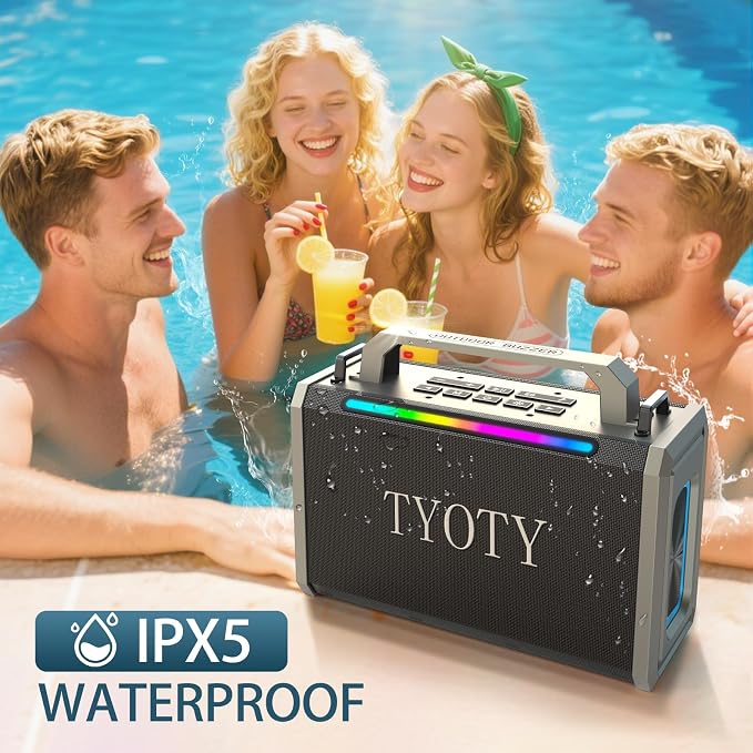 Portable Bluetooth Speaker 80W Loud Wireless Outdoor Stereo Sound Deep Bass