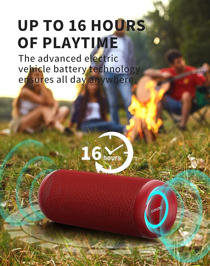 SOWO Portable Bluetooth Speaker, Waterproof IPX7, 25W Loud Wirelss Speaker