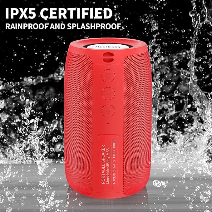 Bluetooth Speaker, MusiBaby Wireless, Waterproof, Portable Speaker, Dual Pairing