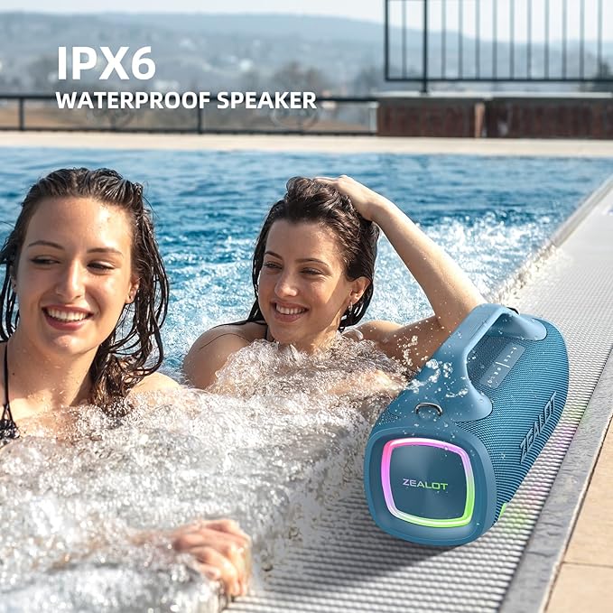 ZEALOT Bluetooth Speaker, 110W Peak Booming Sound Speakers Wireless, Dual