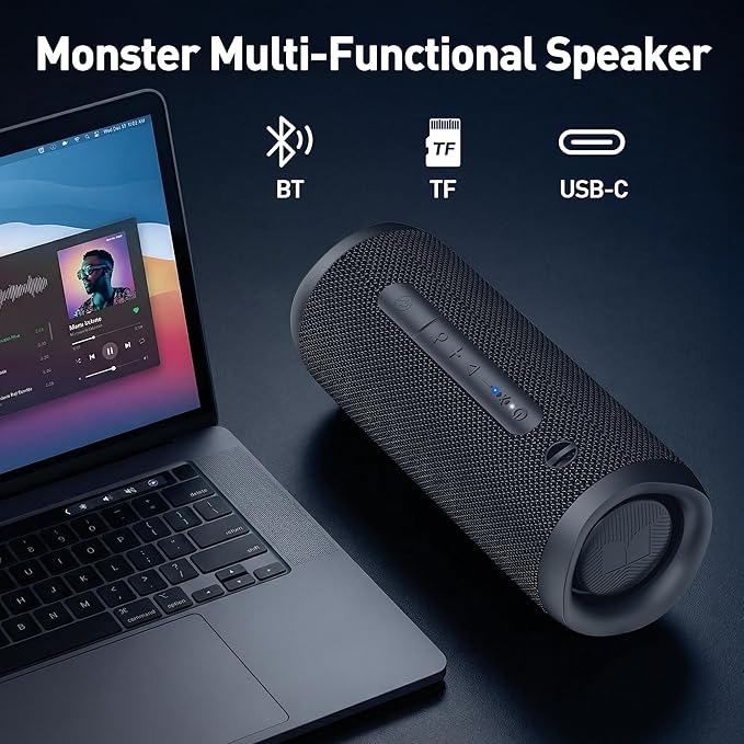 Monster Bluetooth Speaker, Wireless Portable Outdoor Bluetooth Speakers