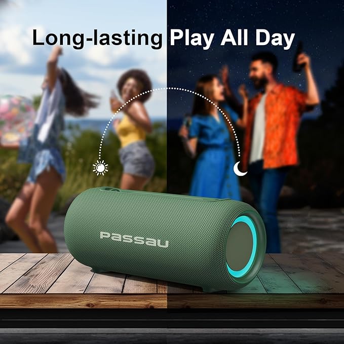 Passau Portable Bluetooth Speakers 40W Peak Loud Stereo Sound, Passive