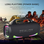 ZEALOT Bluetooth Speaker, 110W Peak Booming Sound Speakers Wireless, Dual
