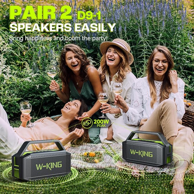 W-KING Portable Loud Bluetooth Speaker Wireless, 100W Max IPX6 Waterproof