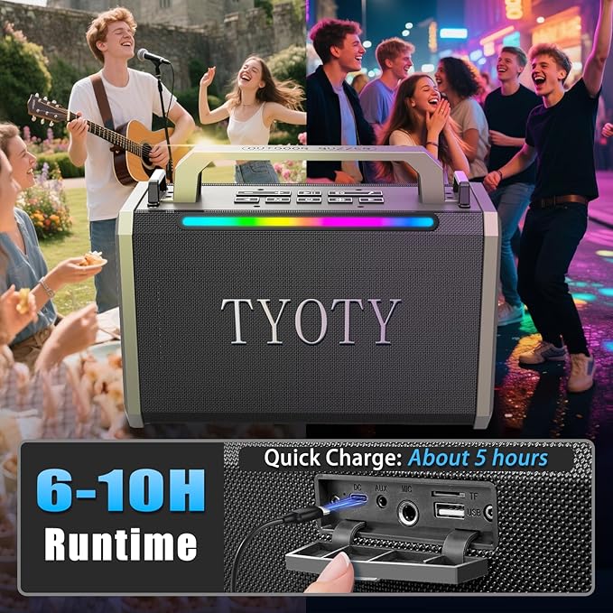 Portable Bluetooth Speaker 80W Loud Wireless Outdoor Stereo Sound Deep Bass