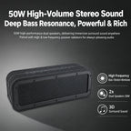 Cyboris High-Power 50W Bluetooth 5.0 Outdoor Waterproof Wireless Portable Card-Slot Subwoofer Speaker