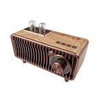 Cyboris Retro Wood-Grain Iridescent Radio Mini Card-Slot Wireless Bluetooth Speaker—Creative Gift Wholesale