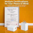 Cross-Border PD 20W Fast Charger, U.S. Standard, UL-Certified, Compatible with Apple iPhones and iPads, PD 20W Fast Charging Adapter