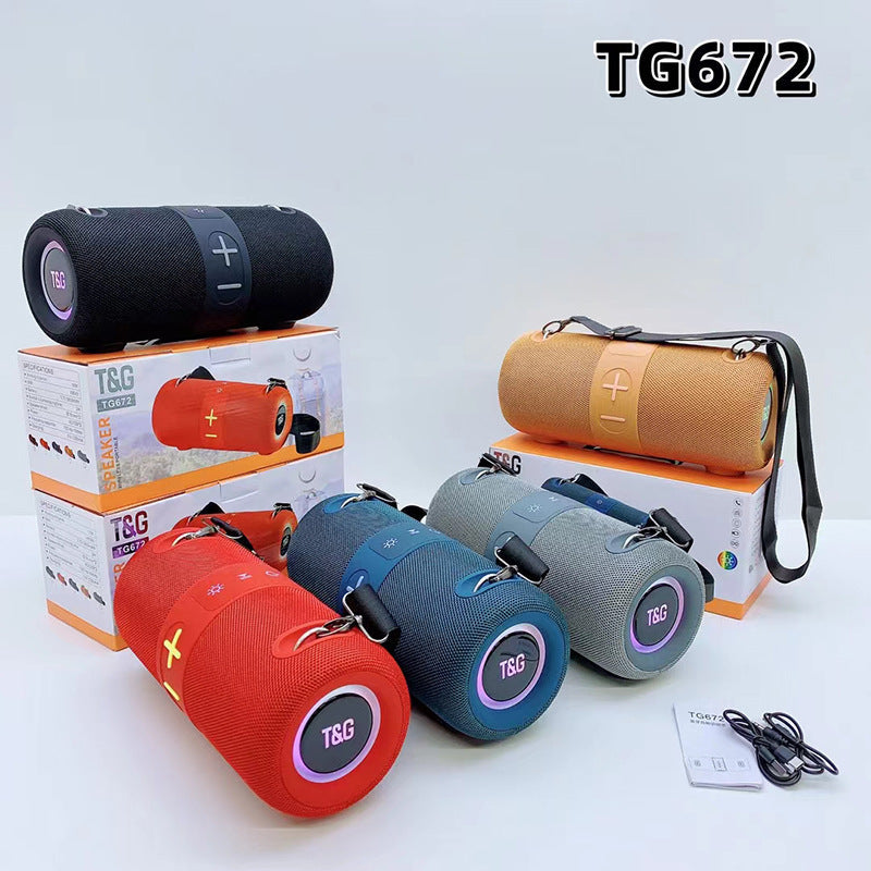 New TG672 War Drum Wireless Bluetooth Speaker: Outdoor, Portable, SD Card Slot, Subwoofer, TWS, Square Dance Gift Speaker