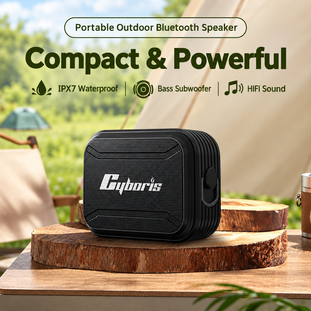 Cyboris Best-Selling Waterproof Portable Outdoor Bluetooth Speaker with Radio and Single-Song Repeat—A Great Gift Choice
