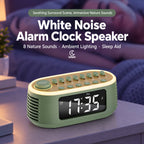 Cyboris Cross-Border Bluetooth 5.3 LED Display Alarm Clock Speaker with Multiple White Noise Combinations and RGB Ambient Lighting