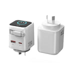 US-Spec 70W Digital Display Charging Adapter with Built-in Cable, GaN Multi-Port PD Fast Charging, USB-C Port, Desktop Charger