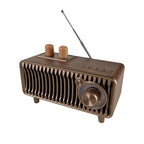 Cyboris Retro Wood-Grain Iridescent Radio Mini Card-Slot Wireless Bluetooth Speaker—Creative Gift Wholesale