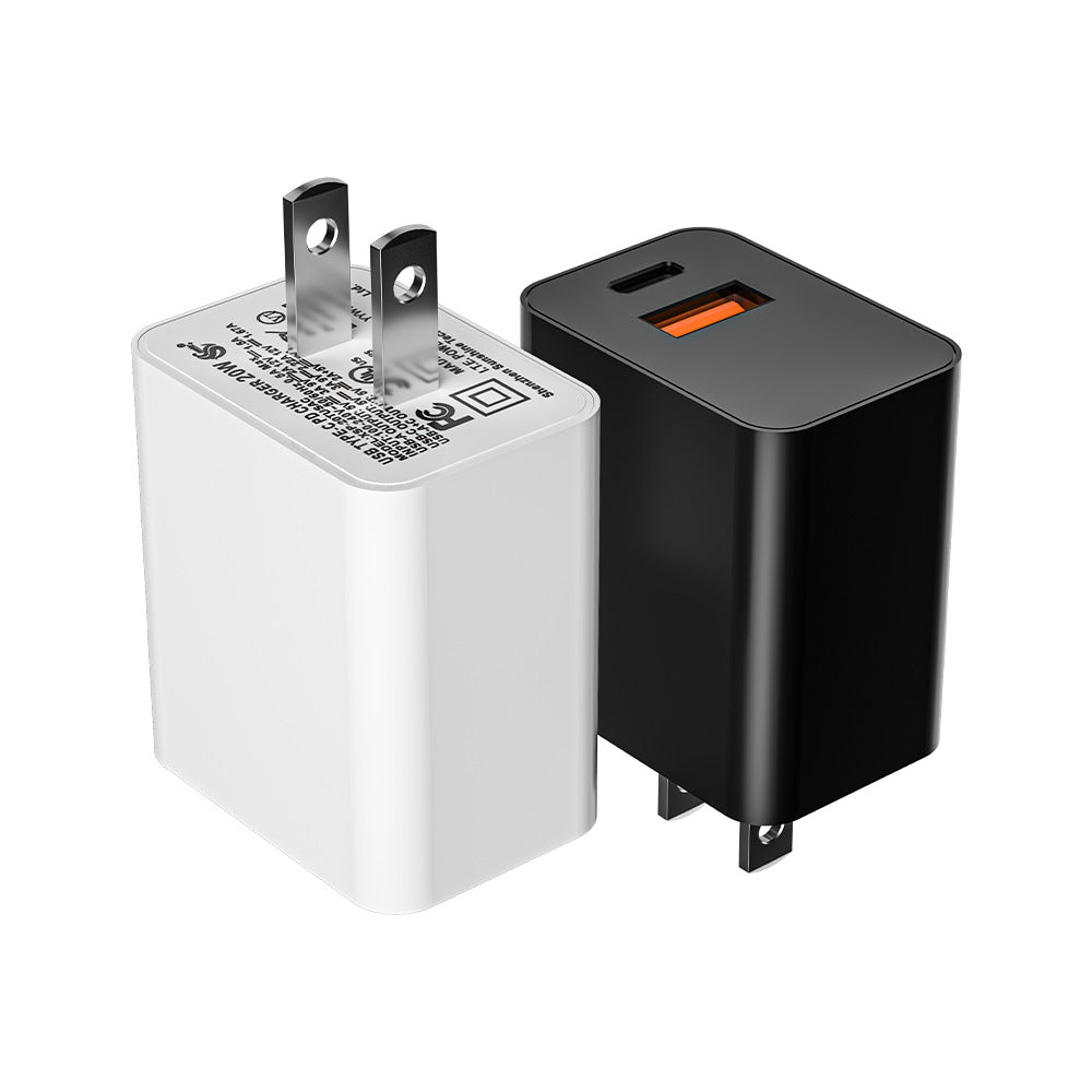 Cross-Border PD 20W Fast Charger, U.S. Standard, UL-Certified, Compatible with Apple iPhones and iPads, PD 20W Fast Charging Adapter