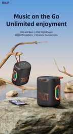 ZEALOT-S122 Bluetooth Speaker BT5.3 Wireless IPX6 Waterproof Shower Speaker,25W HiFi Stereo Sound,TWS Pairing,20H Music Playtime