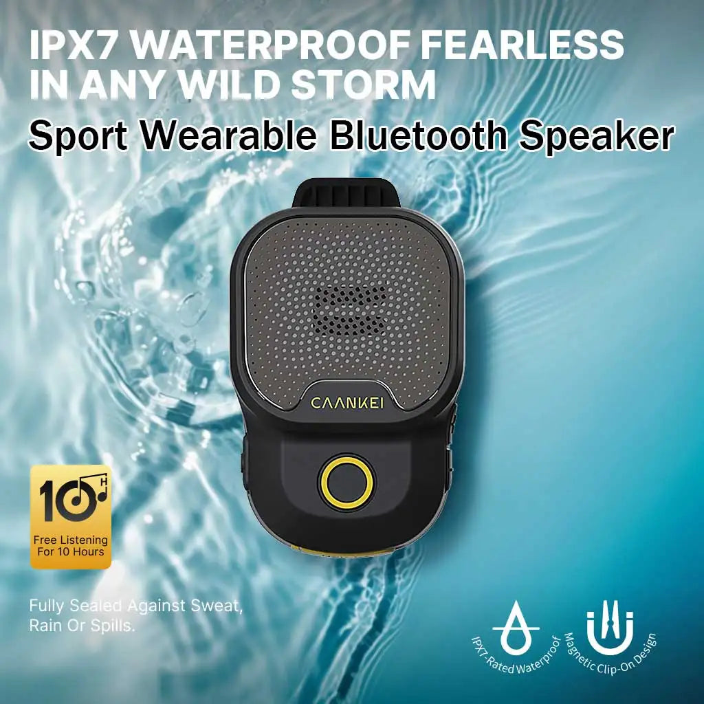 Wearable Bluetooth Speaker IPX7 Waterproof Portable Speakers Outdoor Sport Clip-On Microphone Speaker Calls/Music Mini Sound Box