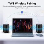 Bluetooth Speaker, 2026 Portable Wireless Speakers with Led Light, Bluetooth 5.4, 24H Playtime, Enhanced Bass, IPX7 Waterproof